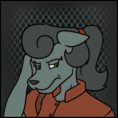 Rol, a young gray canine girl